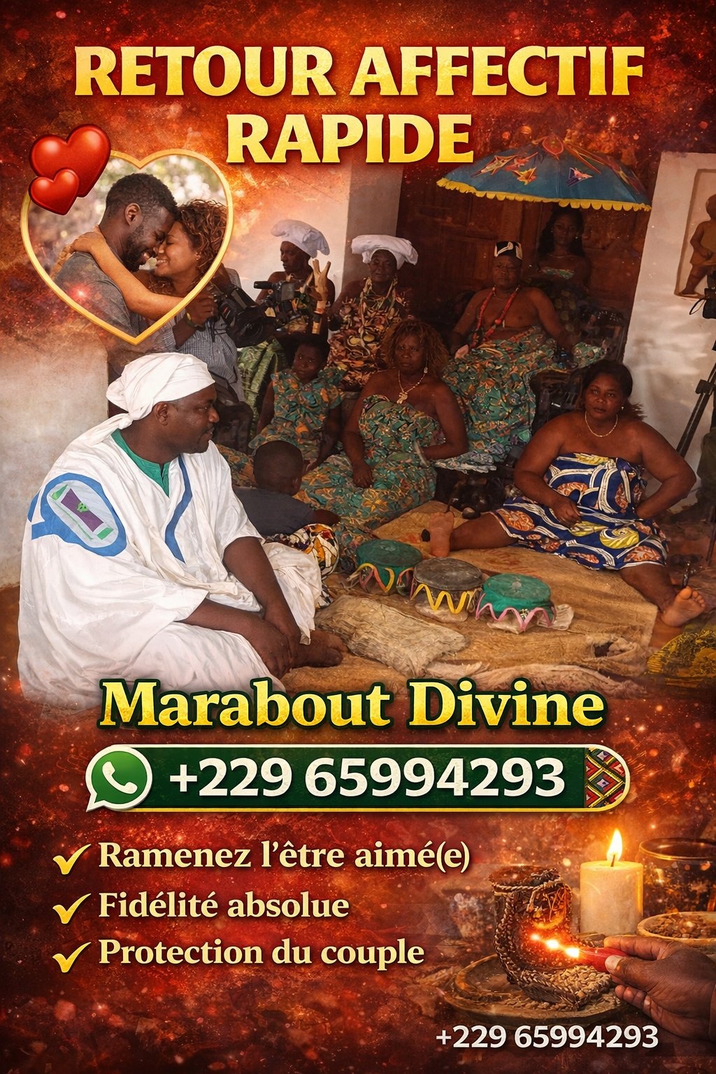 retour affectif amoureux immédiat Tel:+22965994293