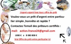  OFFRE DE PRÊT ENTRE PARTICULIER  en FR  CH et BE    -comment avoir le prêt entre particulier fiable venant d'un prêt certifié ? contactez mail  :  (   bonsiite@gmail.com   )  --Nous donnons de 1000€ à 60 000 000 € --Bonjour a tous -  -Bonjour a tous