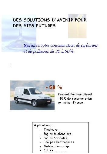 DEVELOPPEMENT DURABLE:Partenariat Auto Bio Consulting -Sendeveloppement Local; Réduisez votre votre consommation de carburants et de polluants de 20 à 60%