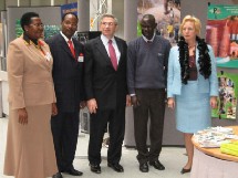 Bbumba Butare Wolfowitz Senegalese rep Van Ardenne at PROGEDE booth Bbumba Butare Wolfowitz Senegalese rep Van Ardenne at PROGEDE booth
