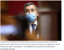Gérald Darmanin annonce porter plainte contre Audrey Pulvar, l’accusant de « diffamer la police » Gérald Darmanin annonce porter plainte contre Audrey Pulvar, l’accusant de « diffamer la police »