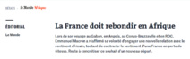 La France doit rebondir en Afrique La France doit rebondir en Afrique
