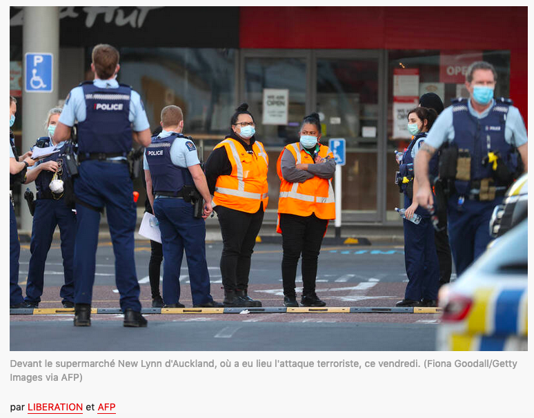 Une attaque «terroriste» dans un supermarché de Nouvelle-Zélande, le suspect abattu