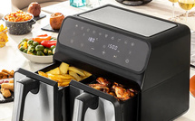 Friteuse à Air InnovaGoods Fryinn Double 8000 Noir 3400 W 8 L Acier inoxydable - Friteuse sans huile